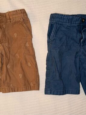 Carter's Brown Cactus & Navy Shorts with Adjustable Waist